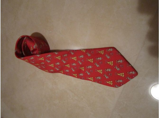 Hermès gravata Vermelho - vista 3