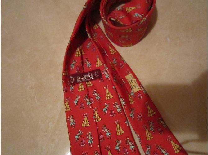 Hermès gravata Vermelho - vista 4