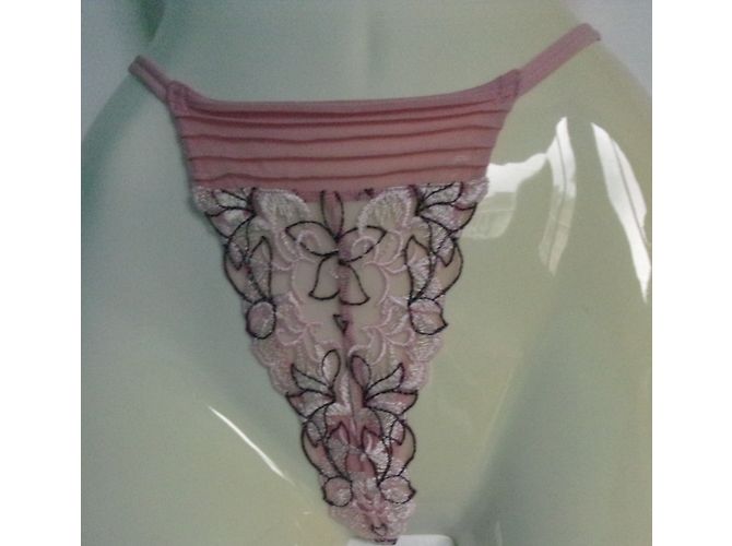Autre Marque Tanga de seda rosa Charlott - vista 3