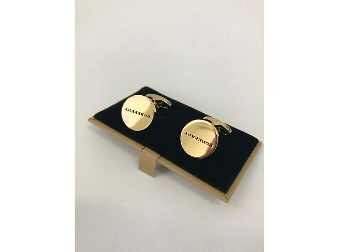 Gemelli Burberry ovali con logo dorati D'oro - vista 4
