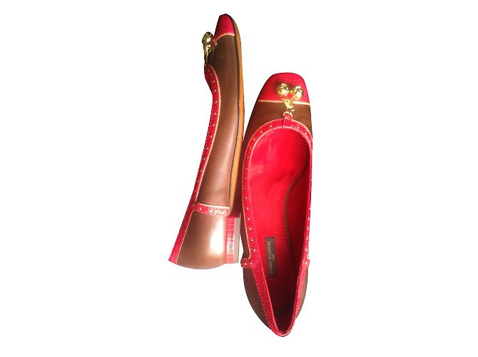 Louis Vuitton Ballerinas Python Leder Schokolade Rot - Ansicht 2