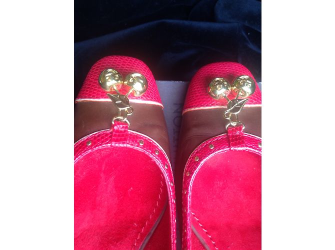 Louis Vuitton Ballerinas Python Leder Schokolade Rot - Ansicht 4