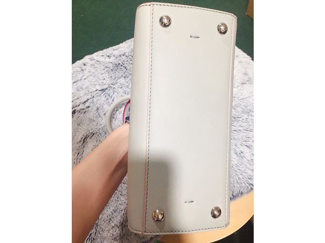 Borsa a mano Fendi in pelle beige - vista 5