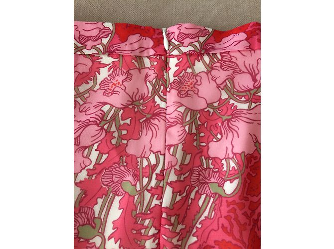 Falda Carven Rosa con Estampado Floral Fluida Talla 42 - vista 9