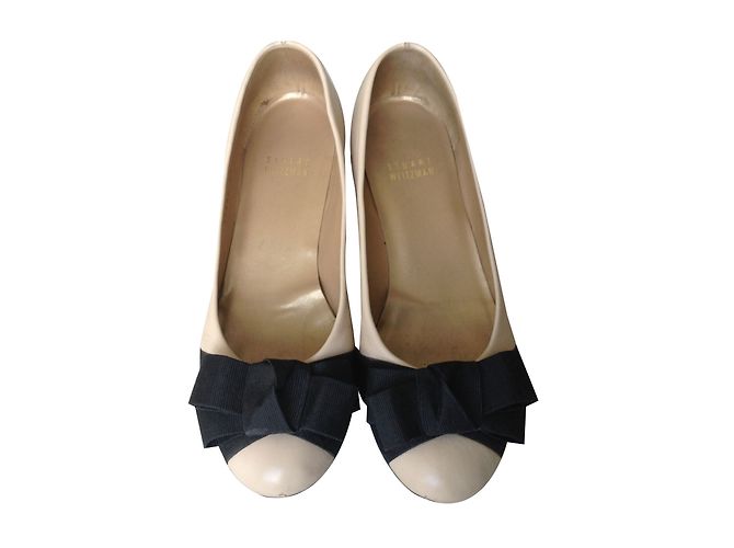 Stuart Weitzman Ballerinas mit Keilabsatz Leder creme - Ansicht 2