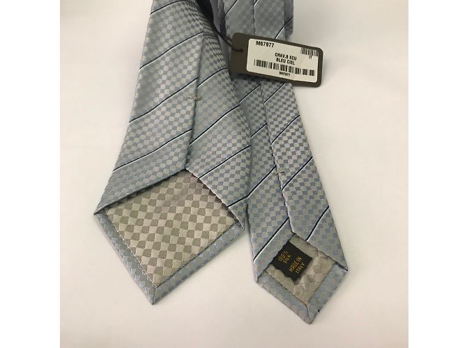 Louis Vuitton Cravate en soie Bleu Gris - vue 4