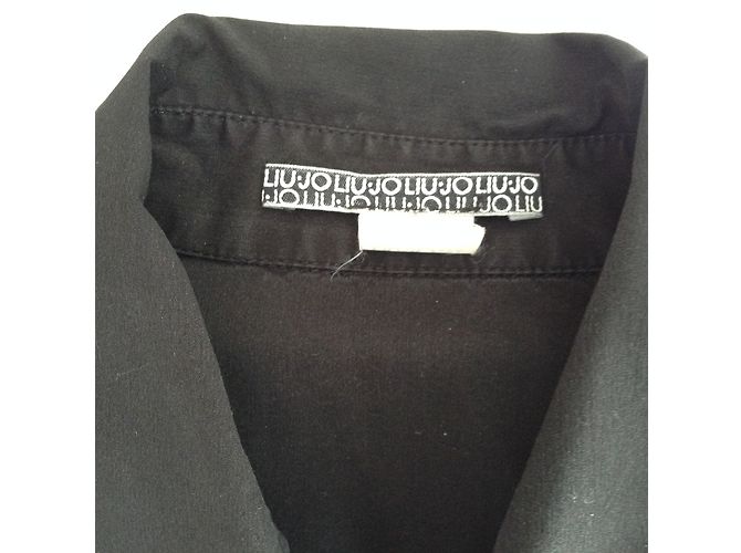 Camisa Liu.Jo Negra de Algodón con Bordado de Strass Negro - vista 2