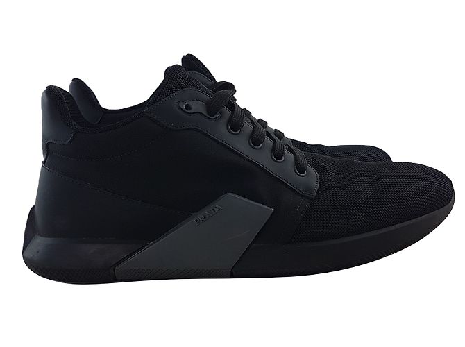Sneakers Prada Linea Rossa in pelle nera Nero - vista 2