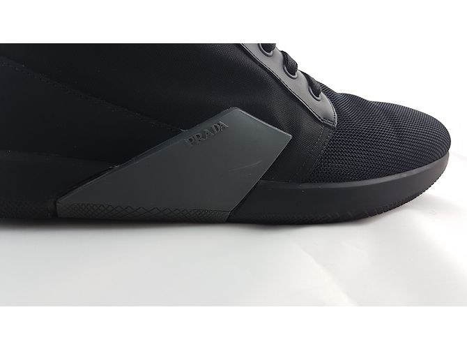 Sneakers Prada Linea Rossa in pelle nera Nero - vista 3