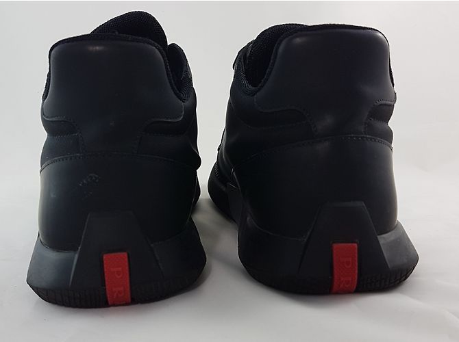 Sneakers Prada Linea Rossa in pelle nera Nero - vista 4