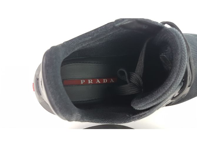 Sneakers Prada Linea Rossa in pelle nera Nero - vista 8
