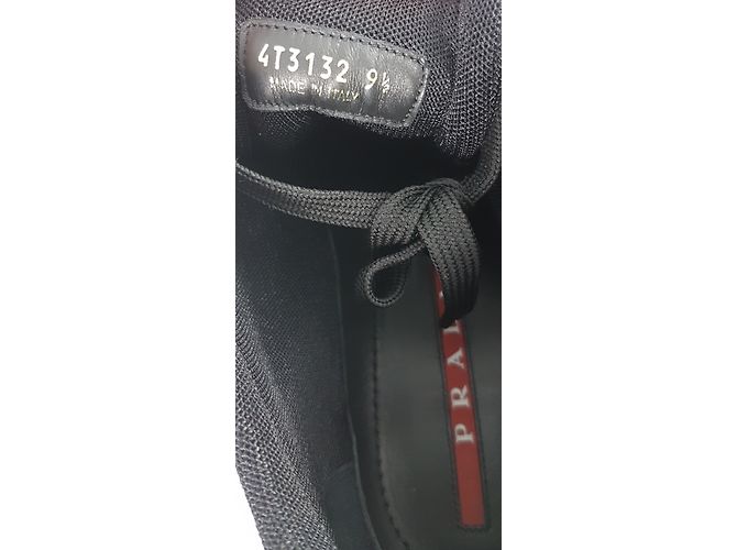 Sneakers Prada Linea Rossa in pelle nera Nero - vista 9