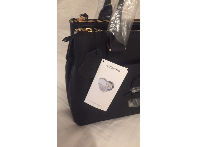 Autre Marque Borsa Sabrina in pelle nera Nero - vista 3