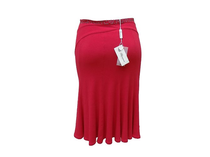 Gonna Rossa Blumarine con Strass Swarovski e Borchie Rosso Bordò - vista 2