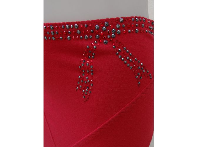 Gonna Rossa Blumarine con Strass Swarovski e Borchie Rosso Bordò - vista 5