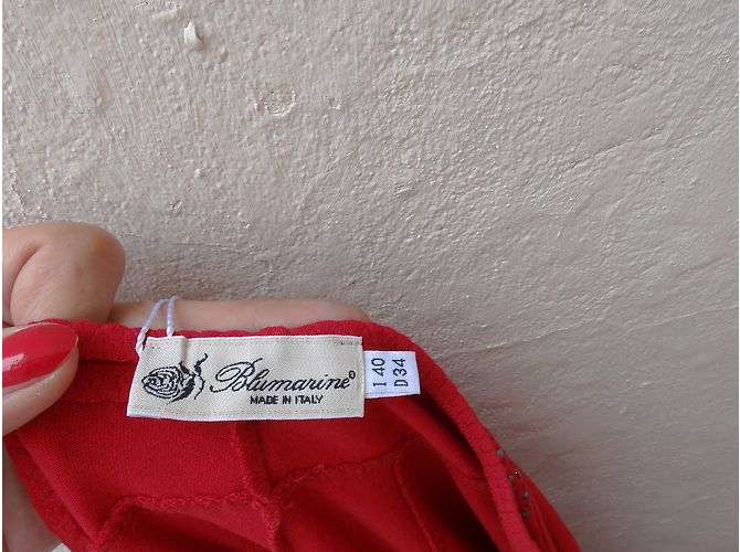 Gonna Rossa Blumarine con Strass Swarovski e Borchie Rosso Bordò - vista 8