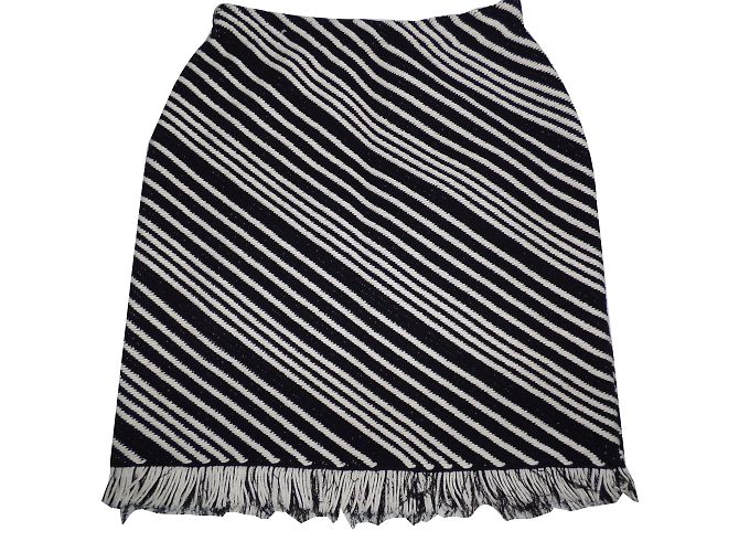 Falda de malla corte lápiz Sonia Rykiel blanca y negra Negro Blanco - vista 2