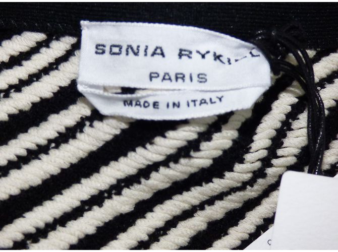 Falda de malla corte lápiz Sonia Rykiel blanca y negra Negro Blanco - vista 4
