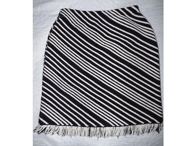 Falda de malla corte lápiz Sonia Rykiel blanca y negra Negro Blanco - vista 5