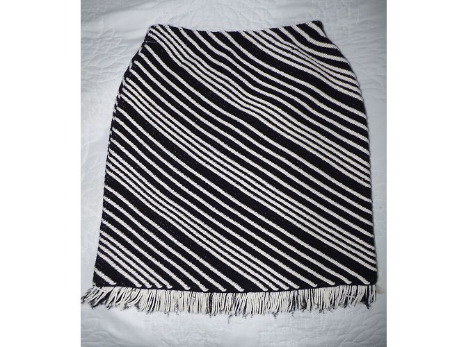 Falda de malla corte lápiz Sonia Rykiel blanca y negra Negro Blanco - vista 6