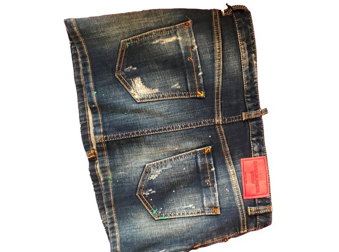 Dsquared2 Rock aus blauer Baumwolle - Ansicht 2