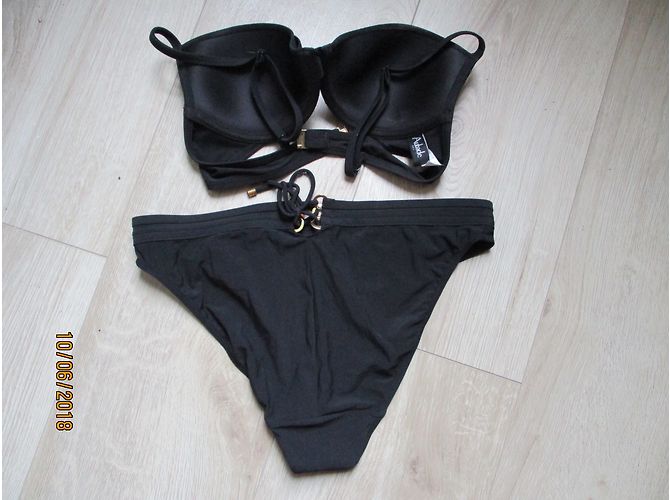 Autre Marque Costume da bagno Aubade nero push-up con occhielli dorati - vista 4