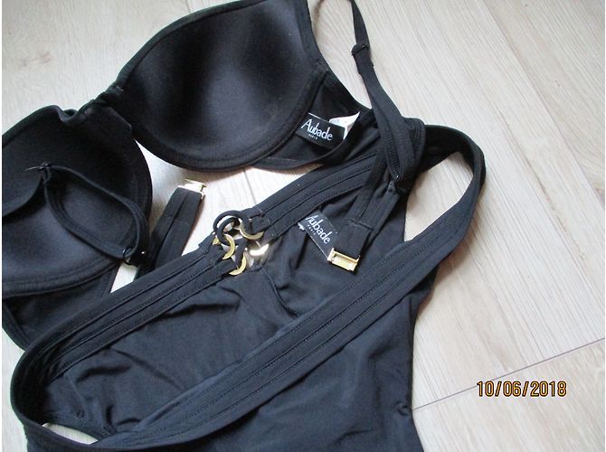 Autre Marque Costume da bagno Aubade nero push-up con occhielli dorati - vista 5