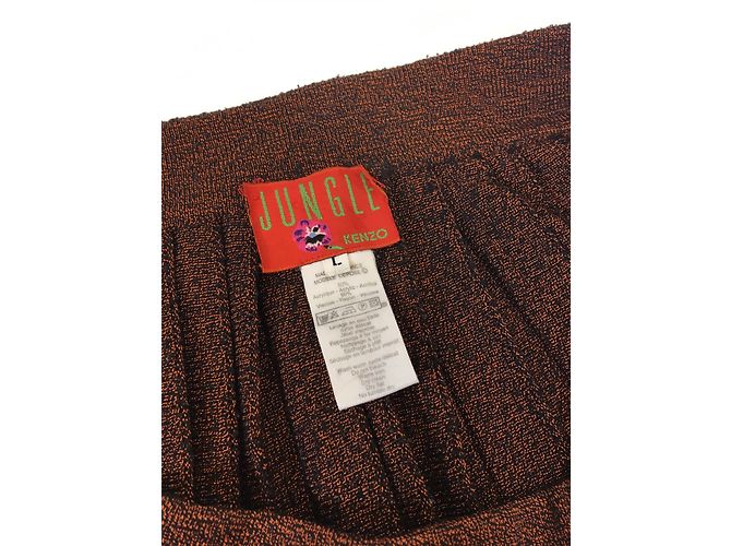 Kenzo Jungle Faltenrock orange und braun - Ansicht 4