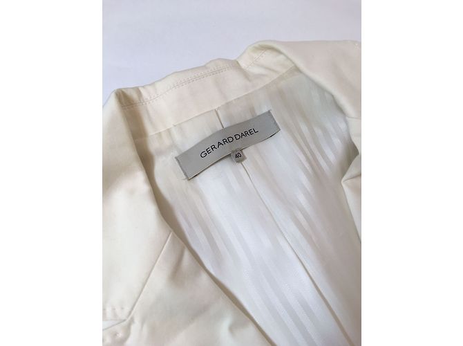 Gerard Darel Chaqueta Blazer de Algodón Crema Crudo - vista 4
