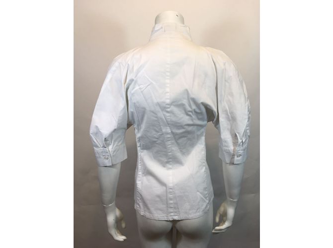 Camicia Adolfo Dominguez Bianca in Cotone Maniche 3/4 40IT Bianco - vista 2