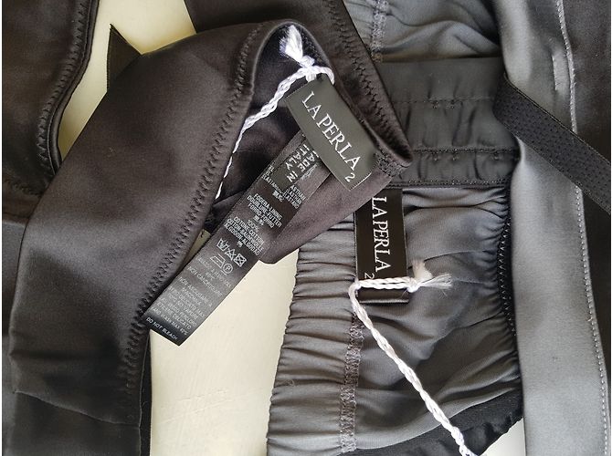 La Perla Reggicalze e Slip in Seta Neri Nero - vista 7