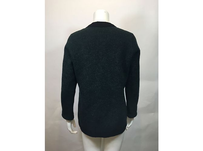 Christian Dior Wollstrickjacke Grün Schwarz Größe S - Ansicht 4