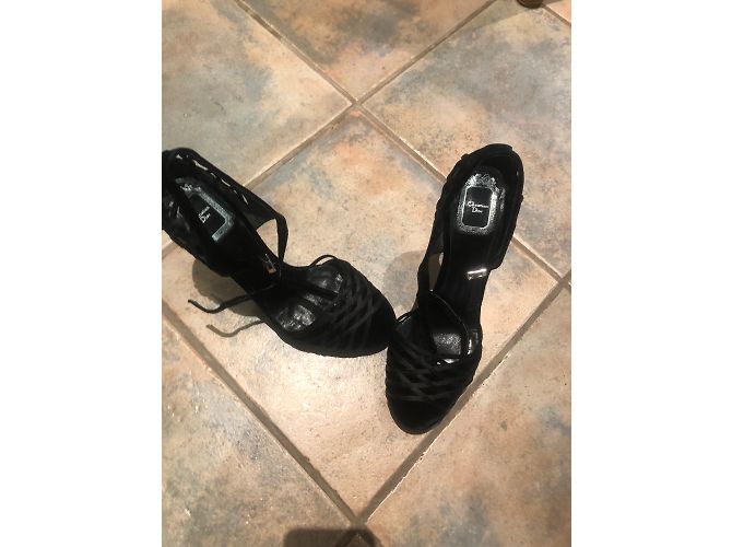 Tacones Christian Dior negros de satén y terciopelo 12cm - vista 2