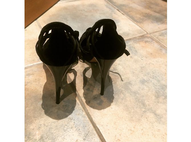 Tacones Christian Dior negros de satén y terciopelo 12cm - vista 6