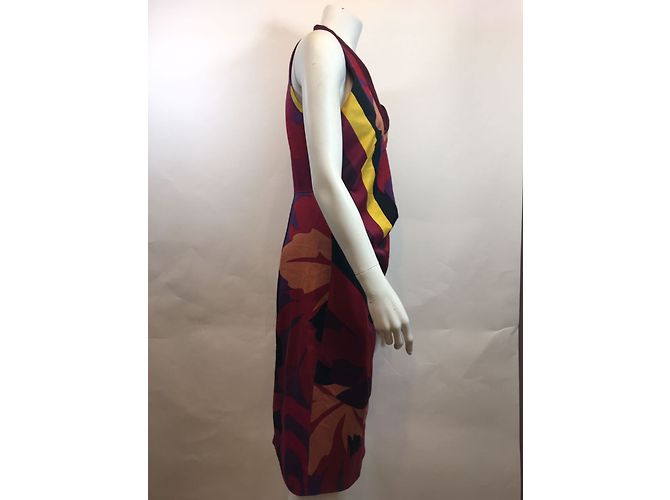 Vestido Sportmax de algodón rojo púrpura amarillo melocotón Roja - vista 3