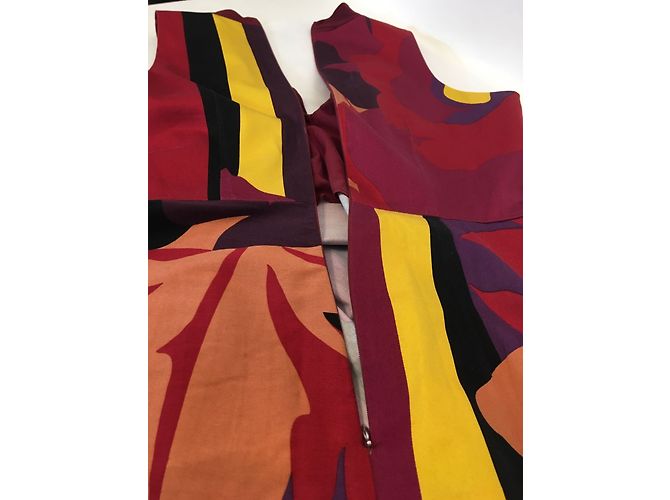 Vestido Sportmax de algodón rojo púrpura amarillo melocotón Roja - vista 4