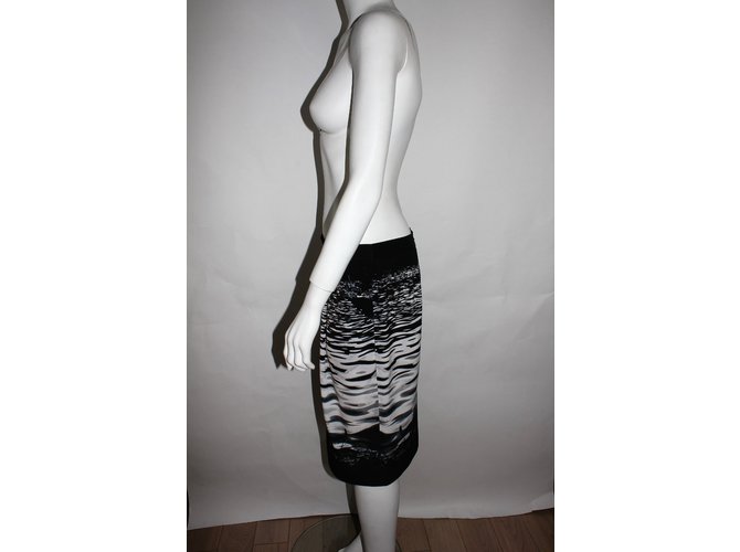 Mini Jupe Crayon Moxeay Noir Et Blanc – Polyester, Taille S Pour Ado/femme