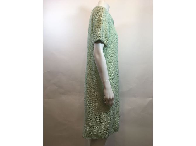 Vestido Diane Von Furstenberg de algodón bordado verde - vista 2