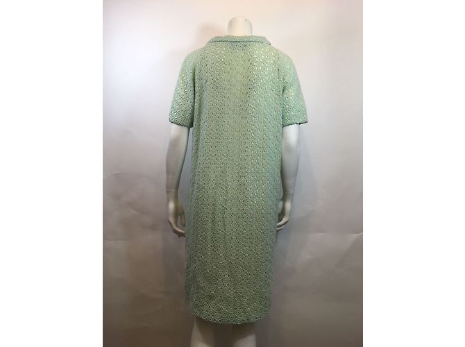 Vestido Diane Von Furstenberg de algodón bordado verde - vista 3