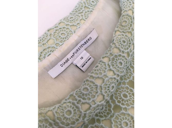 Vestido Diane Von Furstenberg de algodón bordado verde - vista 8
