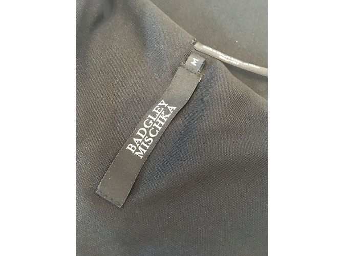 Badgley Mischka Kleid Schwarz Weiß und Gold Baumwolle Polyester M Golden - Ansicht 6
