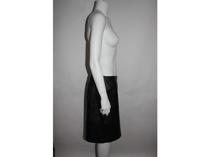 Falda larga Oakwood de piel negra Talla 42 Negro - vista 3