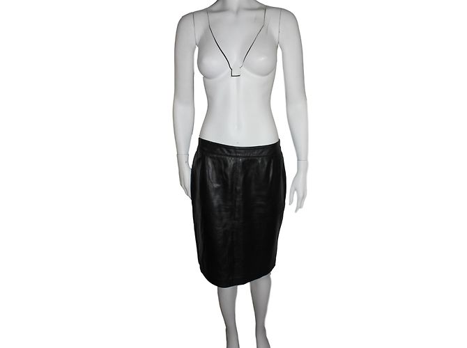 Falda larga Oakwood de piel negra Talla 42 Negro - vista 4