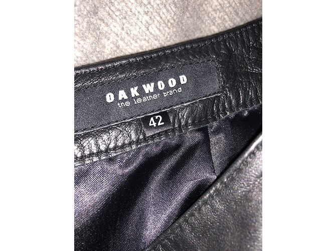 Falda larga Oakwood de piel negra Talla 42 Negro - vista 5