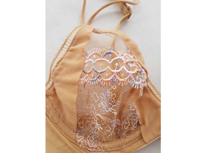 La Perla Sujetador de encaje beige con bordado - vista 4