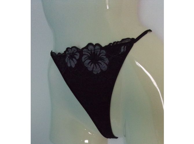 Autre Marque Tanga de encaje negro Charlott' - vista 2