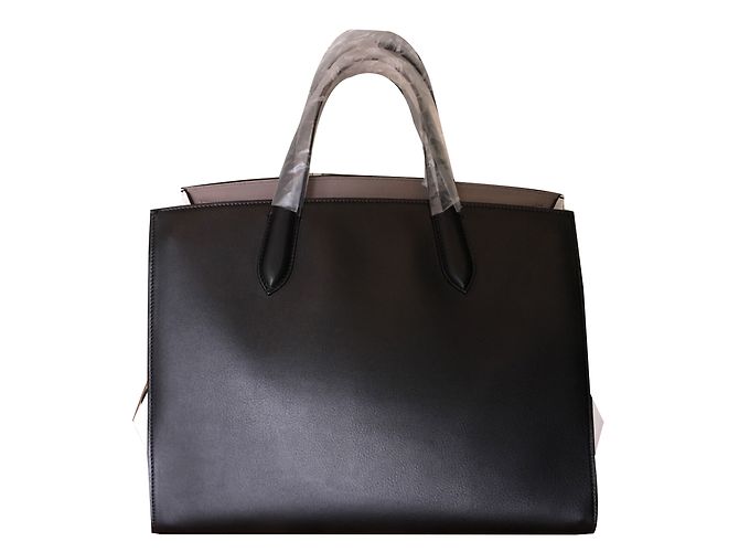 Smythson 1887 Tote in pelle nera e bianca Nero Bianco - vista 2
