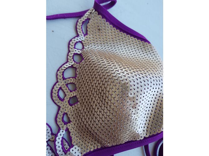 La Perla Pailletten Bikini Lila Größe 46 - Ansicht 3