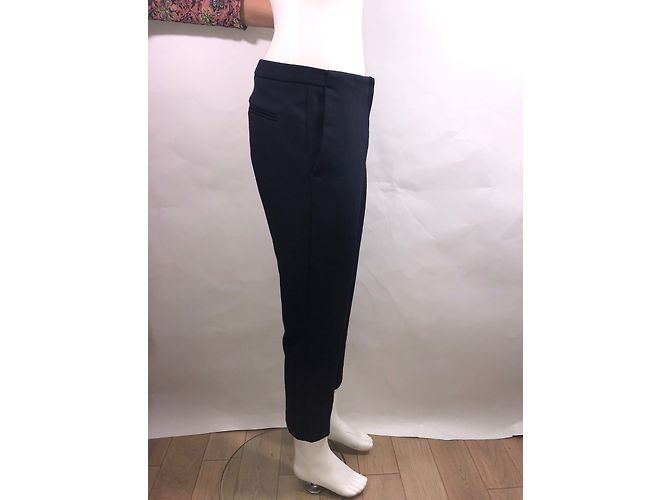 Conjunto de calça Tara Jarmon azul marinho de lã e poliéster 42 - vista 2