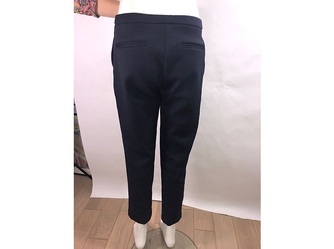Conjunto de calça Tara Jarmon azul marinho de lã e poliéster 42 - vista 3